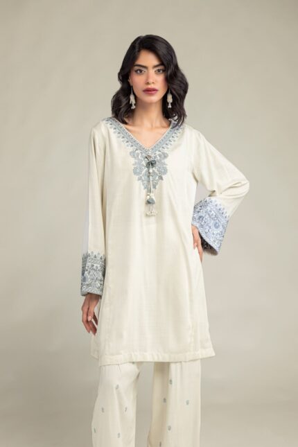 Floral V-Neck Kurta - V2