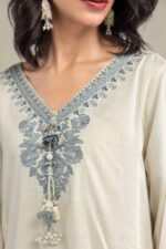 Floral V-Neck Kurta - V5