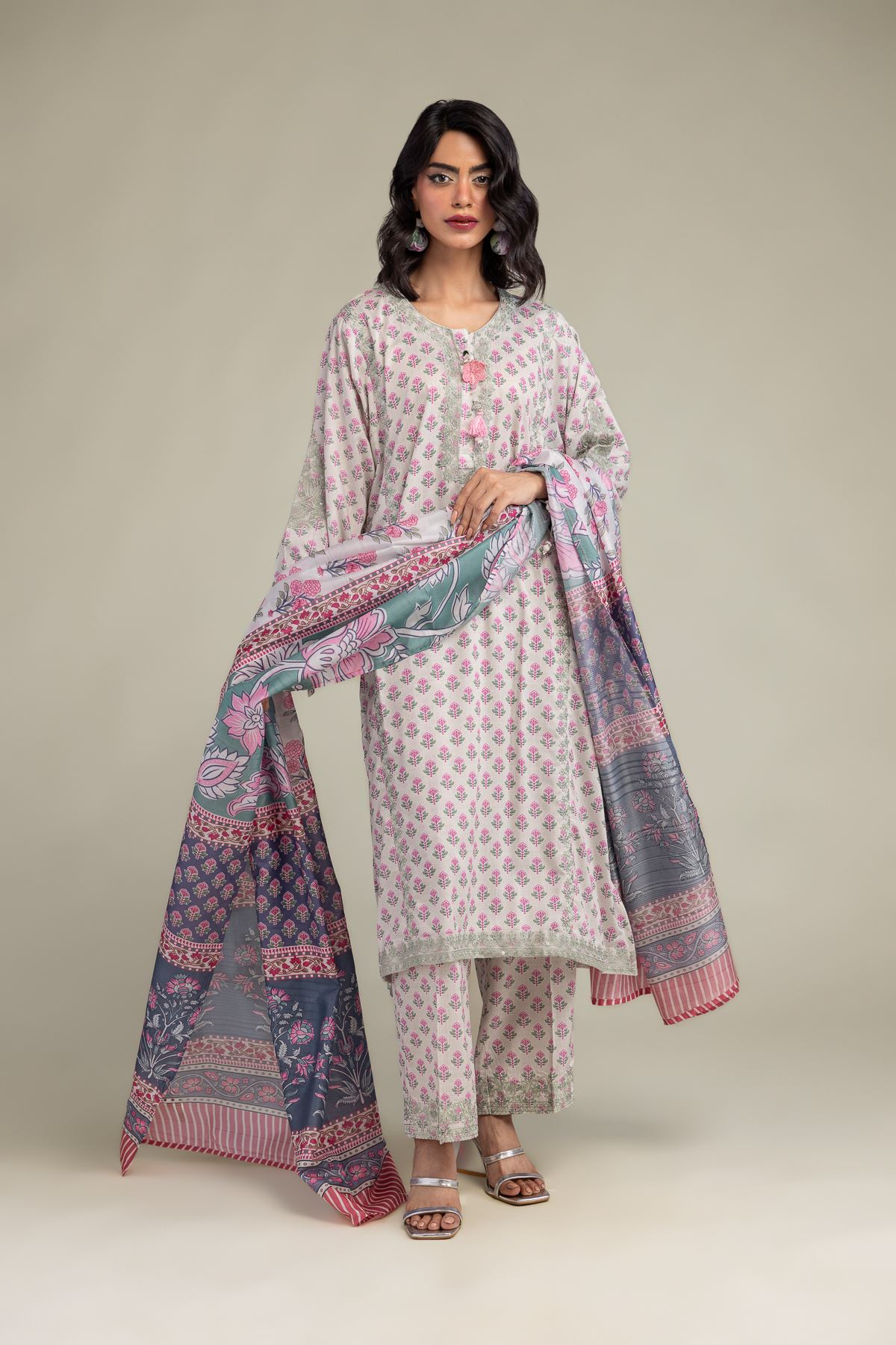 2-26-301-B-F1-VG_MULTI-1 Floral Silk Pants - V1