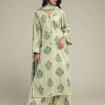 Floral Green Pants - V1