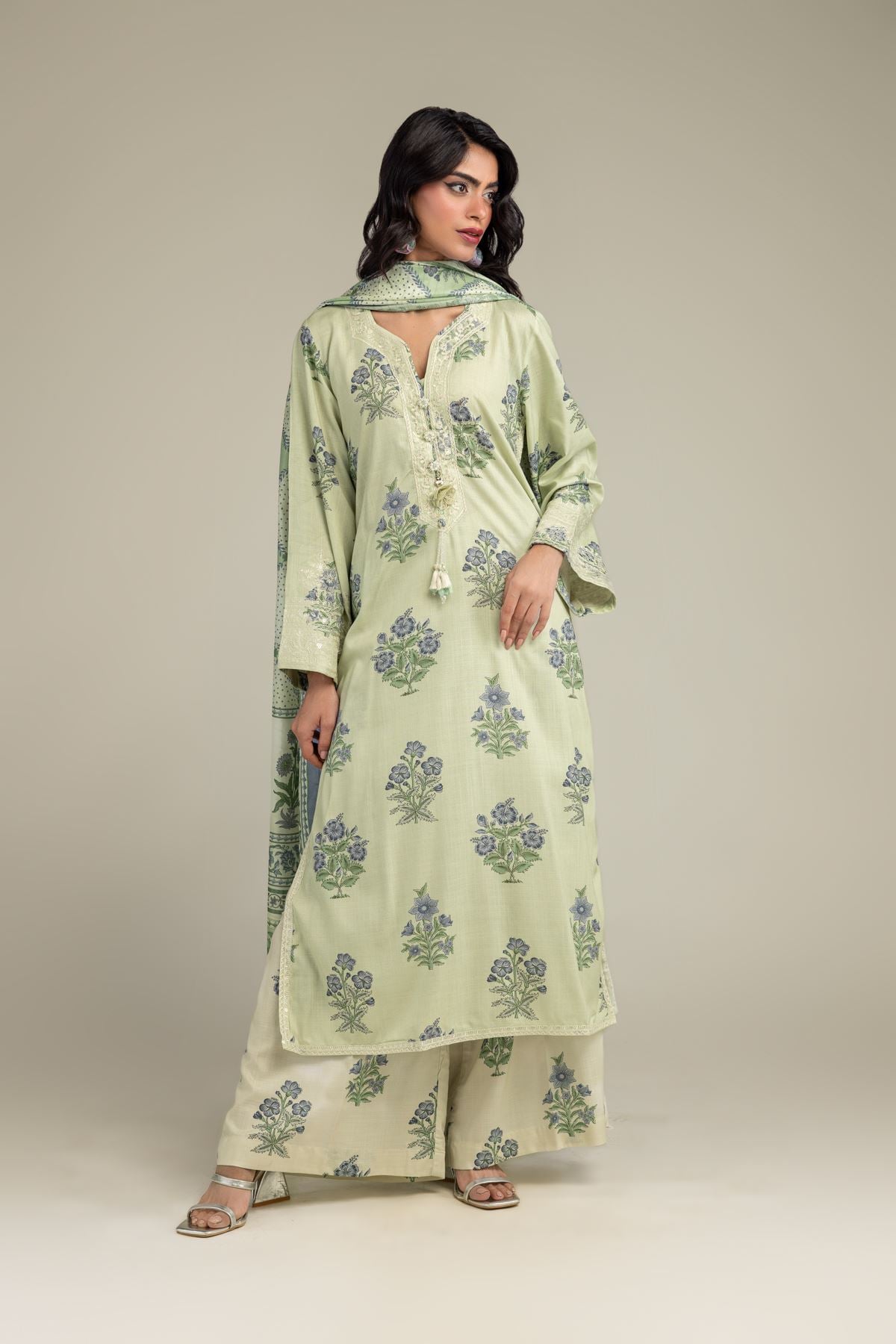 2-26-301-B-G1-VG_MULTI-1 Floral Green Pants - V1