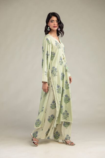 Floral Green Pants - V2