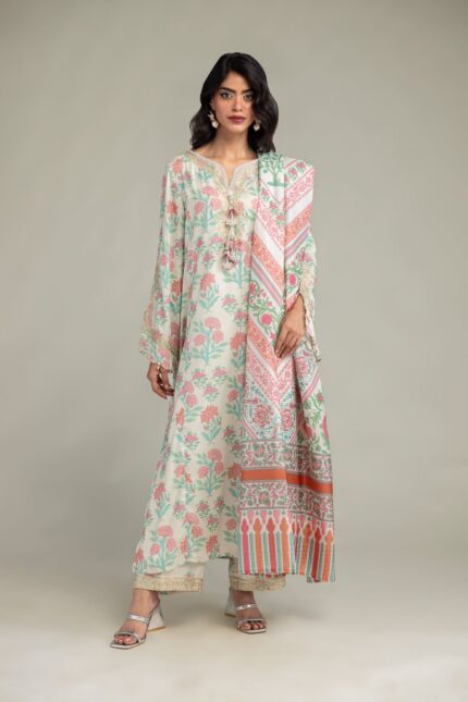 Floral Silk Pants - V1