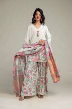 Floral Silk Shalwar - V1
