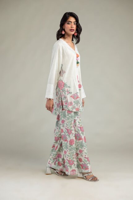 Floral Silk Shalwar - V2