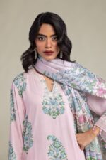 Floral Pink Dupatta - V3