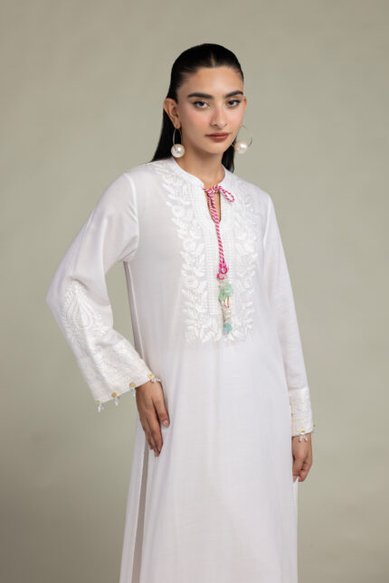 White Silk Kurta - V2