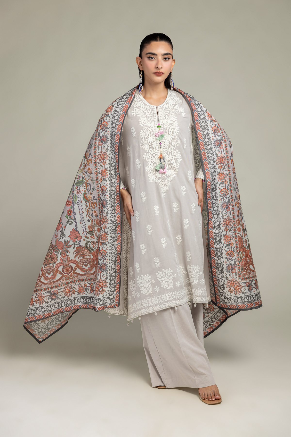 2-26-302-A-F1-VG_MULTI-1 Floral Longline Kurta - V1