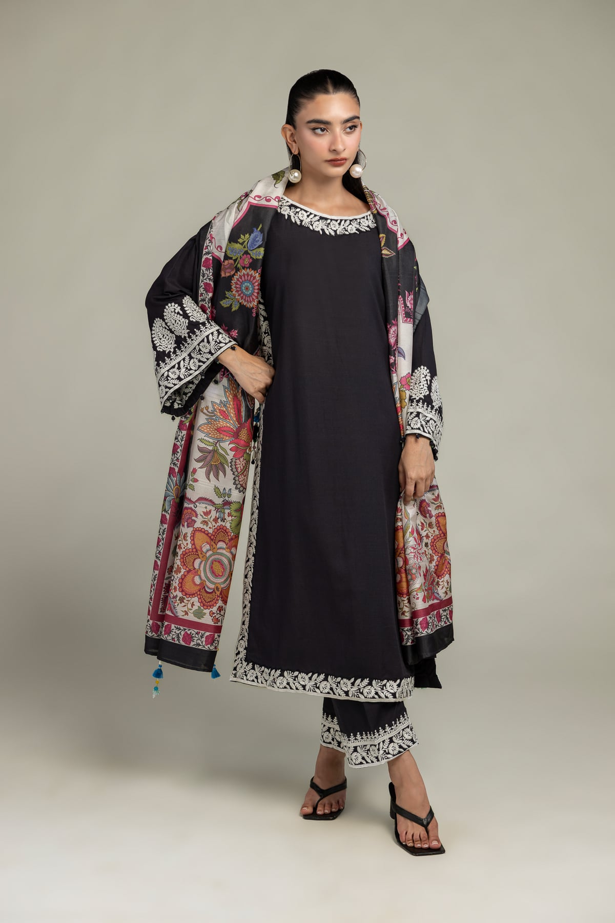 2-26-302-A-I1-VG_MULTI-1 Black Silk Kurta - V1