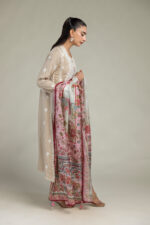 Pink Floral Dupatta - V4
