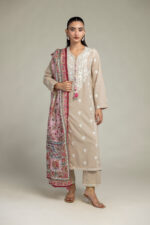 Pink Floral Dupatta - V5