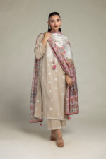 Pink Floral Dupatta - V6