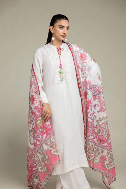 Floral Silk Dupatta - V2