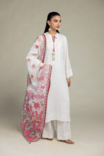 Floral Silk Dupatta - V6