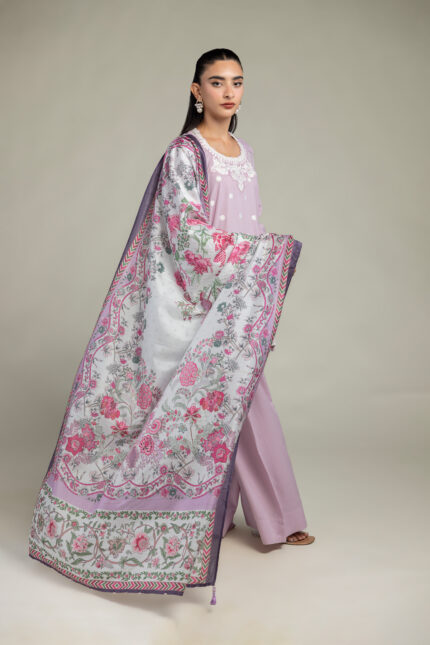 Floral Silk Dupatta - V2