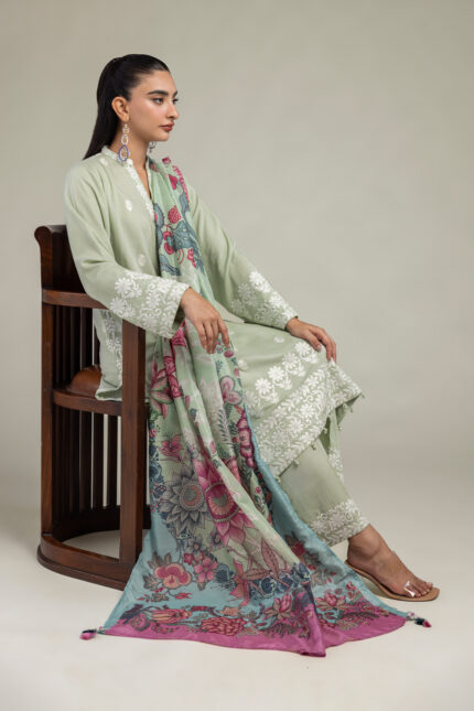 Silk Floral Dupatta - V1