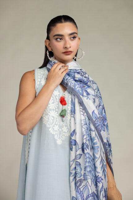 Floral Silk Dupatta - V2