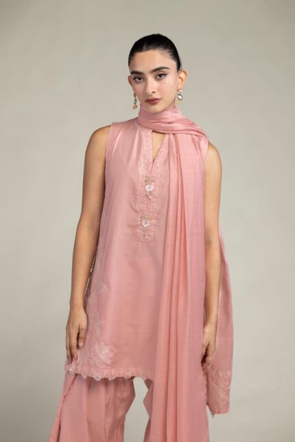 Sleeveless Pink Kurta - V1