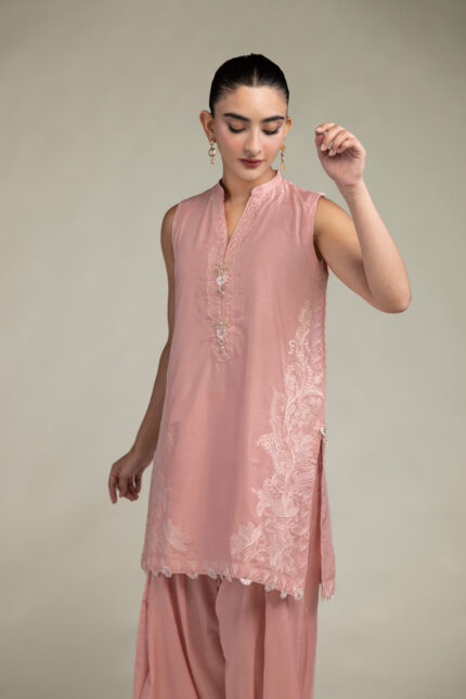 Sleeveless Pink Kurta - V2