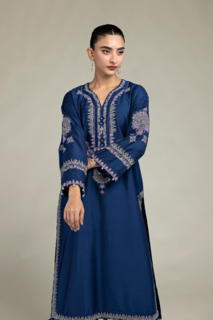Navy Longline Kurta - V2