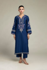 Navy Longline Kurta - V7