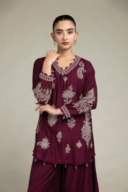 Paisley V-Neck Kurta - V2
