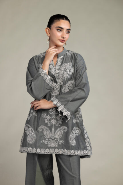 Gray Silk Kurta - V2