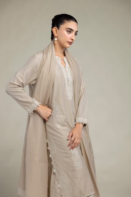 Paisley Beige Kurta - V1