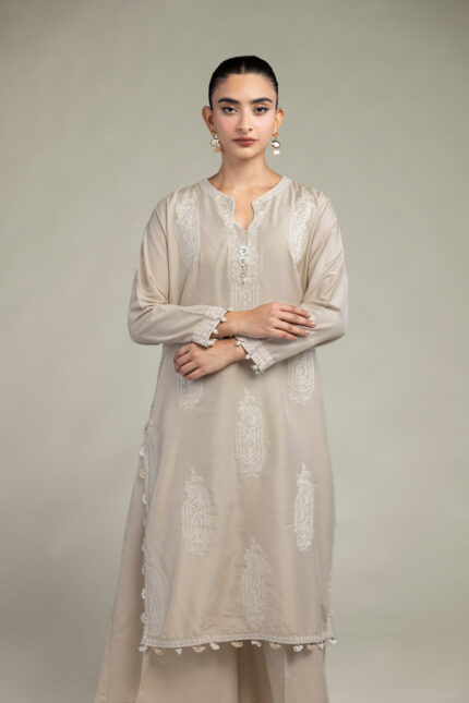 Paisley Beige Kurta - V2