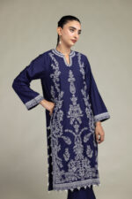 Navy Floral Kurta - V2