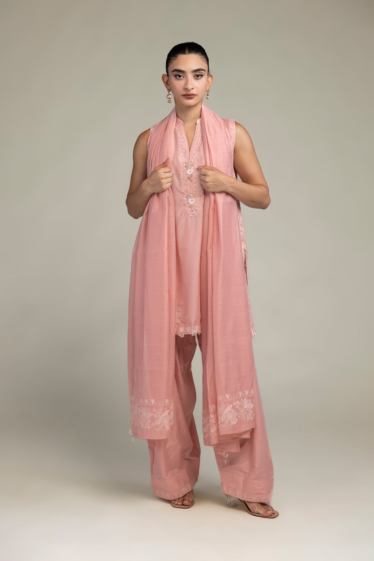 2-26-303-C-A1-VG_MULTI-1 Floral Pink Dupatta - V1