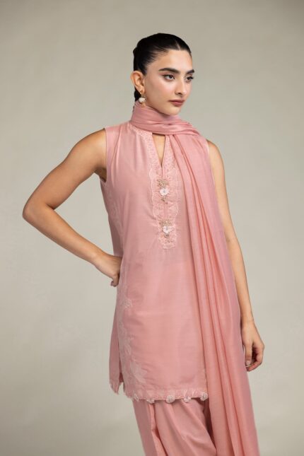 Floral Pink Dupatta - V2