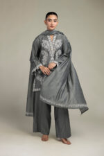 Gray Floral Dupatta - V2