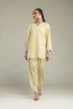 Silk V-Neck Kurta - V7