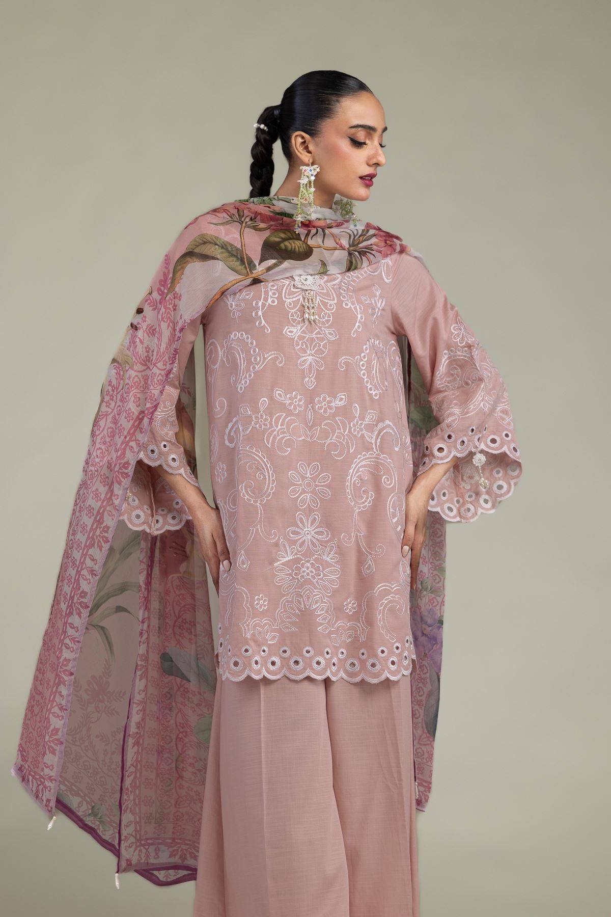 2-26-304-A-C1-VG_MULTI-1 Floral Silk Kurta - V1