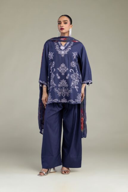 Floral V-Neck Kurta - V1