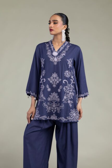Floral V-Neck Kurta - V2