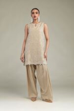 Beige Sleeveless Kurta - V7
