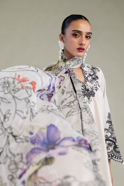 Floral Chiffon Dupatta - V2