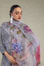 Floral Chiffon Dupatta - V5