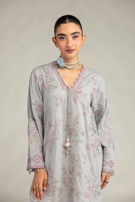 Floral V-Neck Kurta - V2