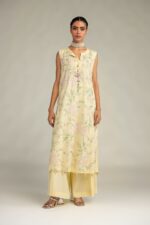 Yellow Sleeveless Kurta - V7
