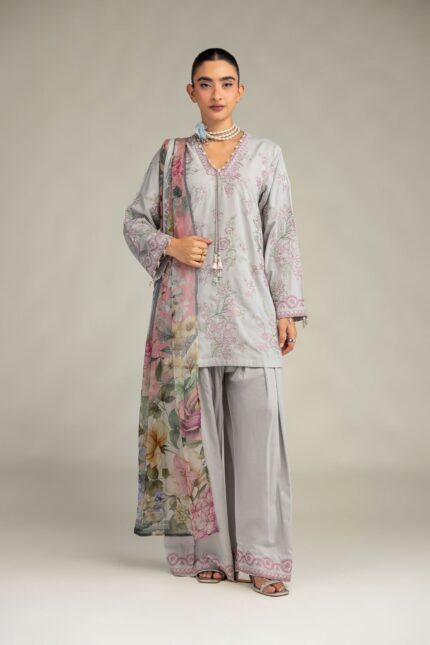 Floral Silk Shalwar - V1