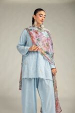 Floral Blue Dupatta - V1