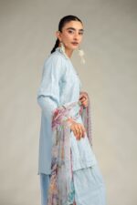 Floral Blue Dupatta - V3