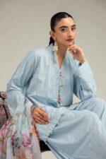 Floral Blue Dupatta - V4