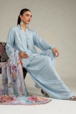 Floral Blue Dupatta - V5