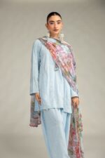 Floral Blue Dupatta - V8