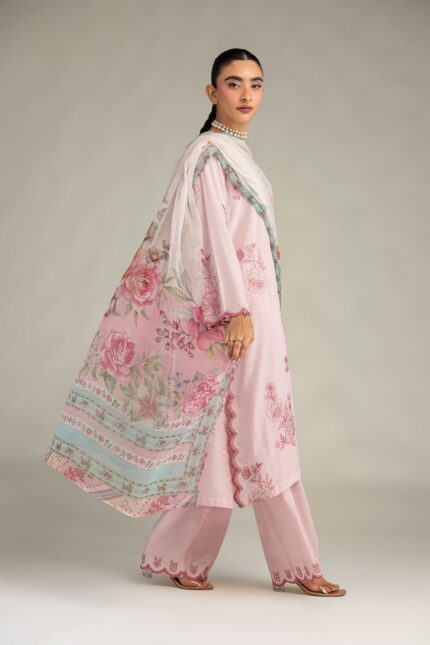 Pink Floral Dupatta - V2