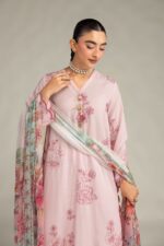 Pink Floral Dupatta - V6